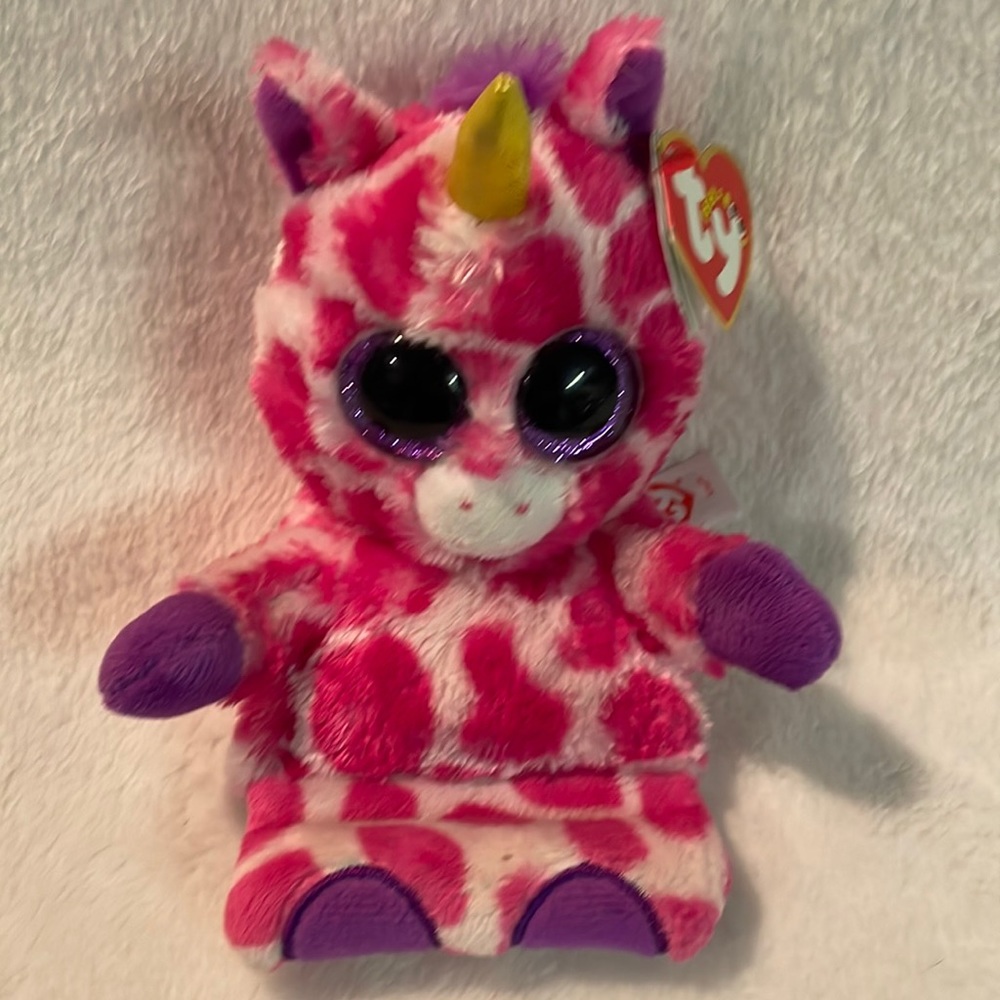 2015 Retired TY Peek-A-Boos 7” Uni Unicorn Cell Phone Holder Plush With Tags!